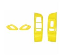 GFVFGNLNNA Cubierta Manija Puerta Interior Automóvil Interruptor Elevación Ventana Panel Control Decoración Para Dodge Para Challenger 2015 2016 2017 2018 2019 (Amarillo)