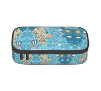 GFXEDSAH Bolsos elegantes y funcionales con diseño de mapa de Grecia, pequeños pero espaciosos, ideales para viajes o uso diario, Black, Talla única, Neceser de maquillaje