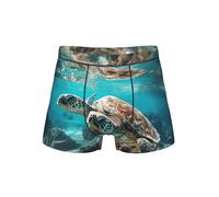 GFXEDSAH Calzoncillos tipo bóxer versátiles con estampado de tortuga y mar, elección perfecta para hombres, Negro, XL