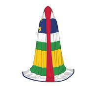 GFXEDSAH Capa con capucha con estampado de bandera de África Central, capa medieval con capucha cómoda, perfecta para juegos de rol y fiestas