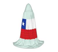 GFXEDSAH Capa con capucha con estampado de la bandera de Chile, capa medieval con capucha cómoda, perfecta para juegos de rol y fiestas