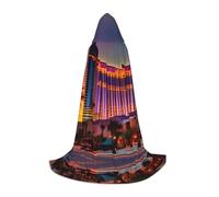 GFXEDSAH Capa con capucha estampada de Las Vegas Sunset 1, capa medieval con capucha cómoda, perfecta para juegos de rol y fiestas