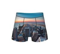 GFXEDSAH Chicago Illinois Usa 1 - Ropa interior para hombre, calzoncillos tipo bóxer versátiles, elección perfecta para la moda de los hombres, Negro, S