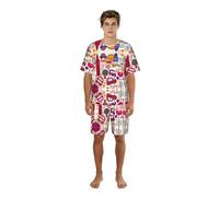 GFXEDSAH Conjunto de pijama para hombre con estampado de periódico escolar en inglés, perfecto para fines de semana perezosos y relajación nocturna, Negro, 3XL
