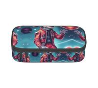 GFXEDSAH Cool Man in Outer Space Galaxy Print - Estuche elegante y funcional, pequeño pero espacioso, ideal para viajes o uso diario, Black, Talla única, Neceser de maquillaje