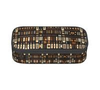 GFXEDSAH Estuche de tela de barro africano con estampado tribal elegante y funcional, pequeño pero espacioso, ideal para viajes o uso diario, Black, Talla única, Neceser de maquillaje