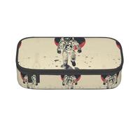 GFXEDSAH Estuche elegante y funcional con estampado de astronauta lunar, pequeño pero espacioso, ideal para viajes o uso diario, Black, Talla única, Neceser de maquillaje