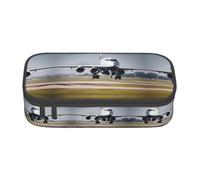 GFXEDSAH Estuche elegante y funcional con estampado de avión en vuelo, pequeño pero espacioso, ideal para viajes o uso diario, Black, Talla única, Neceser de maquillaje