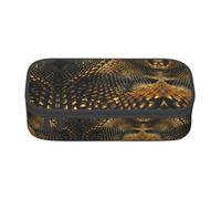 GFXEDSAH Estuche elegante y funcional con estampado de piel de serpiente, pequeño pero espacioso, ideal para viajes o uso diario, Black, Talla única, Neceser de maquillaje