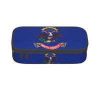 GFXEDSAH Estuche organizador de tela Oxford multiusos con diseño de bandera del estado de Dakota del Norte, Black, Talla única, Funda para llave