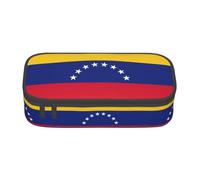 GFXEDSAH Estuche para lápices con estampado de la bandera de Venezuela, elegante y funcional, pequeño pero espacioso, ideal para viajes o uso diario, Black, Talla única, Neceser de maquillaje