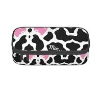 GFXEDSAH Estuche para lápices elegante y funcional con estampado de vaca lechera, pequeño pero espacioso, ideal para viajes o uso diario, Black, Talla única, Neceser de maquillaje
