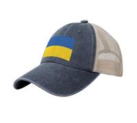 GFXEDSAH Gorra de béisbol de malla vaquera con estampado de bandera de Ucrania, sombreros elegantes y transpirables, para actividades al aire libre, azul marino, Talla única