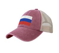GFXEDSAH Gorra de béisbol de malla vaquera con estampado de bandera rusa, sombreros elegantes y transpirables, para actividades al aire libre, rosso, Talla única
