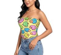 GFXEDSAH I Love Alpacas - Brasier sin tirantes para mujer, Bonito patrón de dibujos animados de ovejas coloridas, M