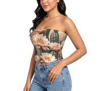 GFXEDSAH Jellyfish Ocean Print - Brasier sin tirantes para mujer, Cactus Floral Bloom, XL