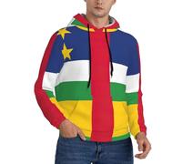 GFXEDSAH Sudadera esencial con estampado de bandera de África Central para hombre, suéter con bolsillo canguro, para primavera, otoño e invierno, Negro, L
