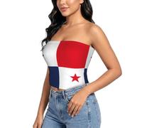 GFXEDSAH Sujetador sin tirantes con estampado de bandera de la República Árabe Siria para mujer, Bandera de Panamá, M