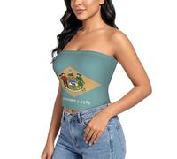 GFXEDSAH Sujetador sin tirantes con estampado de bandera del Reino de Hawaii para mujer, Bandera de Delaware, M