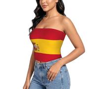 GFXEDSAH Sujetador sin tirantes con estampado de bandera del Reino de Hawaii para mujer, Bandera de España, M