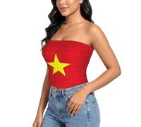 GFXEDSAH Sujetador sin tirantes con estampado de bandera del Reino de Hawaii para mujer, Bandera vietnamita, M