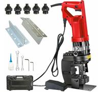 GFXYQPDNV Máquina Perforadora de Metal eléctrica de Mano de 1800 W con 5 Juegos de Punzones/Matrices de 8,5 mm a 20,5 mm de diámetro, para Placas de Hierro, Cobre y Aluminio.