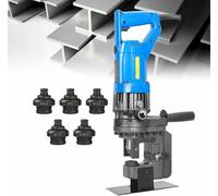 GFXYQPDNV Perforadora hidráulica eléctrica, máquina Perforadora de Acero, Perforadora hidráulica con 5 Matrices para Acero, Hierro, Placas de Aluminio, Cobre y más.