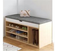GFXYQPDNV Zapatero de 3 niveles para el hogar, porche, sala de estar, armario de almacenamiento, moderno y minimalista, banco de zapatos para cambiar taburetes de zapatos, 80 x 30 x 50 cm, pino, 1