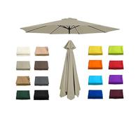 GFYHTN 200cm 270cm 300cm Toldo De Repuesto para Sombrilla 6 Varillas 8 Varillas Tela De Paraguas Cubierta de Repuesto para Sombrilla Exteriores(Topaz,200cm/6.5ft-6ribs)