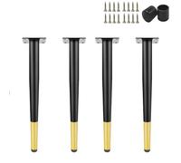GFYHTN 25cm 40cm 72cm Patas de Mesa de Metal, Patas Cónicas para Muebles, Pata de Repuesto para mesas,sofás,Muebles de TV,Sillas, Alacenas(Black and Gold,17cm/7in)