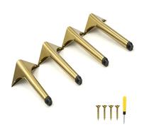 GFYHTN 4 Pcs Patas para Sofas, Triangulares de Metal para Muebles, Patas de Repuesto para Muebles para Armarios de TV Gabinetes Mueble de baño(Gold,20 cm)