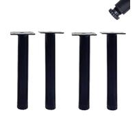 GFYHTN 4 Piezas Patas de Metal para Muebles, Patas Ajustables para Muebles 0-10mm, Patas de Repuesto para sofás, mesas de café, Camas, Muebles de baño(10cm/4in)