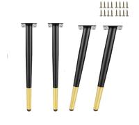 GFYHTN 4 Piezas Patas de Repuesto para Muebles, Stützfüße Patas cónicas, Patas de Metal para Mesa, sofás, Muebles de TV,sillas(Black+Gold Inclined,60cm)
