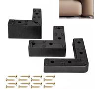 GFYHTN 4 Piezas Patas para Muebles en L, Pies de Soporte de Plástico para sofá, Patas de Repuesto para Armarios de TV,Armario,Mesa de Centro,Gabinetes(L-Shaped,7.5cm/3in)