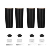GFYHTN Juego de 4 Patas de Muebles de Madera, 25cm 40cm Patas de Repuesto Color Nogal para sofá, armarios de TV, Mesa de Centro, mesita de Noche(Black,25cm(10in))
