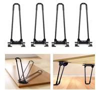 GFYHTN Patas de Mesa Plegables Tipo Horquilla, 4 Piezas Patas para Muebles de Metal con Tornillo de Montaje y Protectores, Muebles Pies de reemplazar(Thickened Solid 10 mm,72cm)