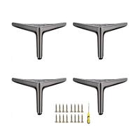 GFYHTN Patas para Muebles, Triangulares Patas de Metal para Muebles Juego de 4, Pies de Soporte para Armario, Aparador, Mesita de Noche, Sofá(Gunmetal Black,13 cm)