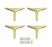 GFYHTN Patas para Muebles, Triangulares Patas de Metal para Muebles Juego de 4, Pies de Soporte para Armario, Aparador, Mesita de Noche, Sofá(Gold,12 cm)