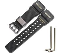 GG-1000 - Correa de repuesto de resina compatible con Casio Master of G MUDMASTER GG-1000-1A3JF para hombre GG-1000-1A5CR GG-1000-1A3J GWG-100-1A8JF (hebilla negra negra)
