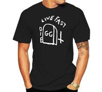 GG Allin Tombstone T-Shirt Live Fast Die Black 3XL
