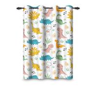 ggaimwf 107x160cm Cortina con Ojales de Dinosaurios Dibujos Animados Dormitorio Infantil Lindo Dinosaurio Hierba Biombos Opacos Cortinas para Ventanas Niños niñas Juegos Sala Estar,1 Panel Individual