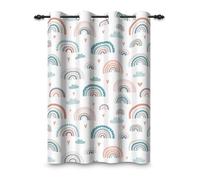 ggaimwf 135x245cm Cortina Opaca con Dibujos arcoíris para Dormitorio Infantil Boho Lindo Cielo Colorido Nube Ojales Cortinas para Ventanas Bebés niñas Sala de Juegos Sala de Estar,1 Panel Individual