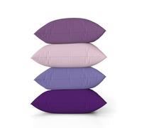 ggaimwf Cojines Violeta para sofá Funda Cojin 40x40cm Morado Aspecto de Lino Degradado Cojín Lila para Cama Señorío Cojines Color Lavanda Hecho a Mano Cuadrado con Cremallera Invisible Juego de 4