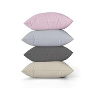 ggaimwf Color sólido Fundas de cojín Aspecto de Lino para sofá Color Claro Cojín para Cama Estilo Moderno Color Morandi Hecho a Mano Cuadrado Fundas de cojín 45x45cm Juego de 4