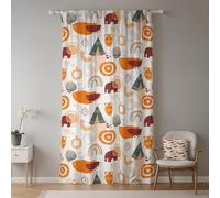 ggaimwf Cortinas Infantiles Bohemias Animal Elefante Arco Iris Hippie Moderno Pliegue de lápiz Cortinas Estampadas Divisor de habitación Cortinas para guarderías Escuelas 1 Panel 107x160cm