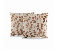 ggaimwf Funda de cojín botánico Patrón de Hojas marrón Vintage rústico Almohada de Refuerzo Decorativa para Exteriores para niñas Dormitorio sofá jardín con Cremallera Oculta 41x41cm Juego de 2