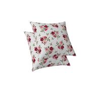 ggaimwf Funda de cojín Floral Rosa Flor en Flor Cojines Estilo de Granja Funda de Almohada para sofá Sala de Estar Decoración del hogar Funda de Almohada para Exteriores 45x45cm Juego de 2