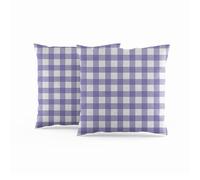 ggaimwf Fundas de Almohada Gingham Paquete de 2 45x45cm CortijoFundas de Cojines Decorativas Cuadros Púrpura Fundas de Almohada para Sofá Sala de Estar Decoración del hogar Funda de cojín disperso