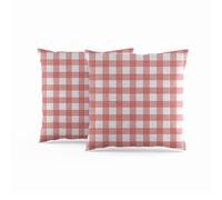 ggaimwf Fundas de Almohada Gingham Paquete de 2 60x60cm Rosa Viejo A Cuadros Casa de Campo Fundas de Cojines Fundas de Almohada para Sofá Sala de Estar Decoración del hogar Funda de cojín disperso