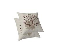 ggaimwf Fundas de almohadas decorativas Otoño Hojas de arce Fundas de cojín beige Patrón de hojas Fundas de almohada Boho para sofá patio Exterior Sofá Fundas para fundas de cojines 45x45cm Juego de 2